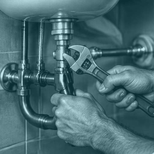 Plumbing repair beneath a sink